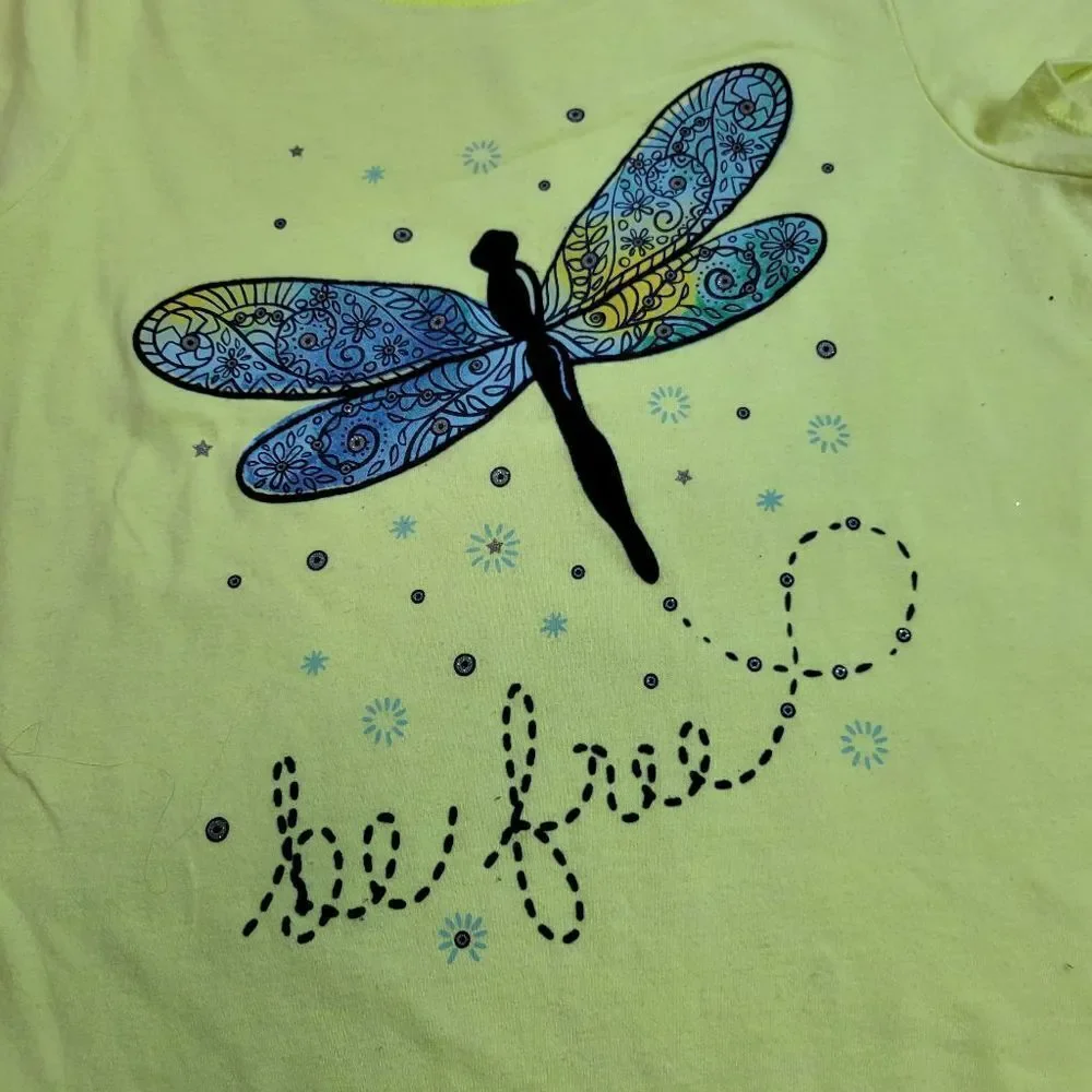 Hanes florescent butterfly shirt L